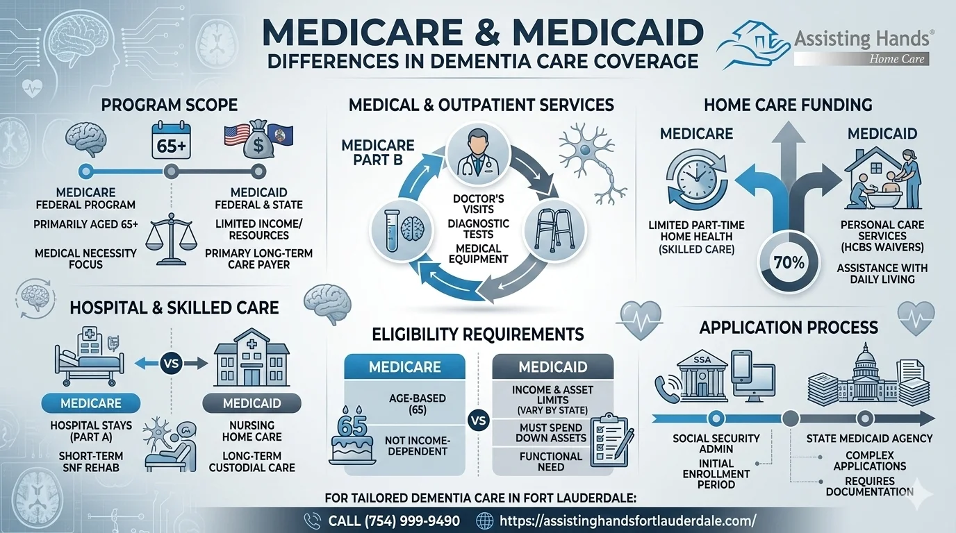 How Do Medicare & Medicaid Differ in Dementia Care Coverage