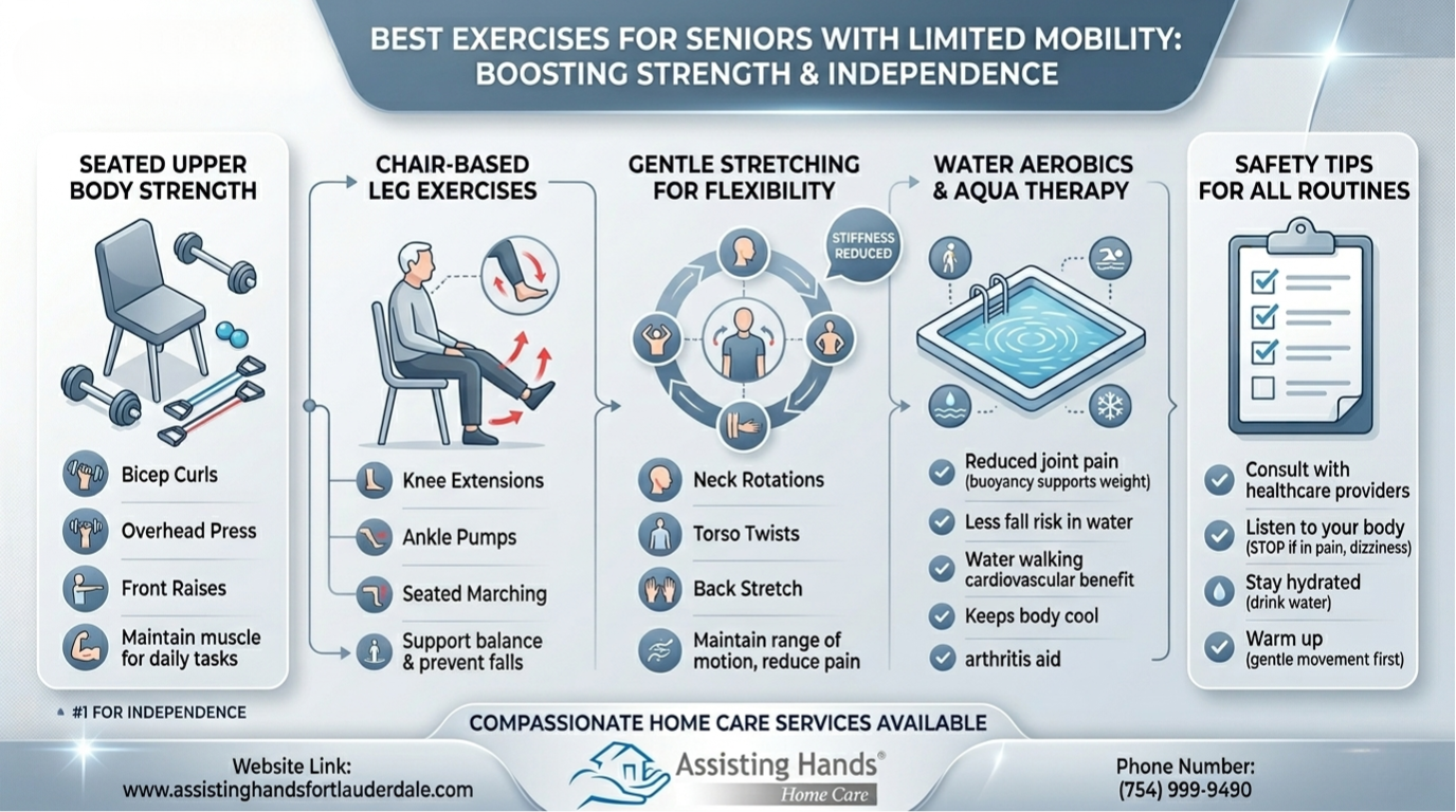 What Are the Best Exercises for Seniors Receiving Home Care with Limited Mobility
